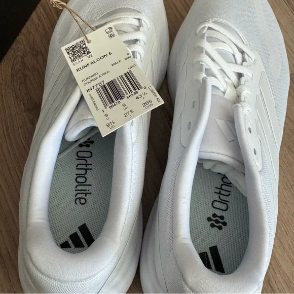 NWT Men's adidas Runfalcon 5 Cloudfoam Athletic Lace-Up Sneakers in White - Picture 3 of 6